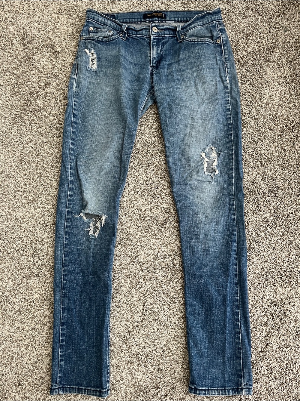 Levi’s Too Superlow 524 Low Rise Distressed Jeans
